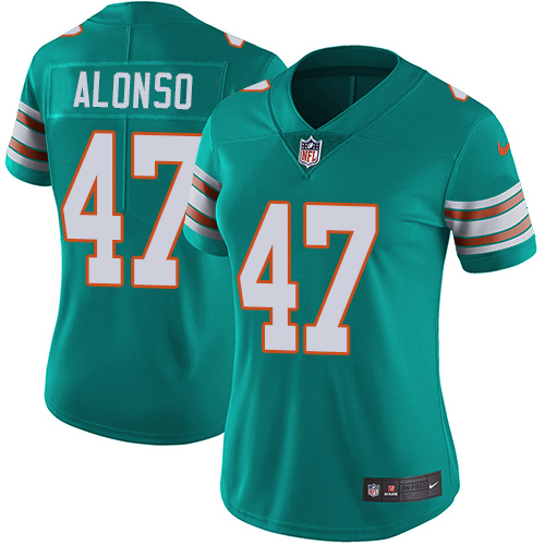 Nike Miami Dolphins #47 Kiko Alonso Aqua Green Alternate Women Stitched NFL Vapor Untouchable Limited Jersey->women nfl jersey->Women Jersey